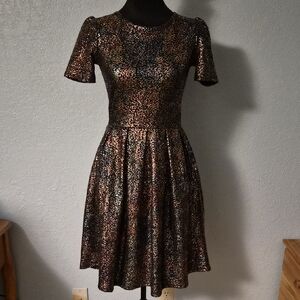 LuLaRoe Iridescent Shimmering Black, Gold, Rose, Blue Mini Dress With POCKETS!